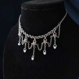 Victorian fairy princess chandelier necklace with a small silver chain